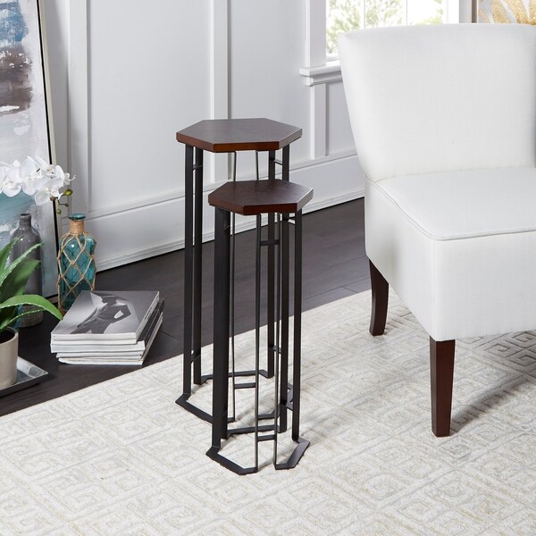 Shop Set Of 2 Eleanor Hexagon Nesting Tables Free Shipping