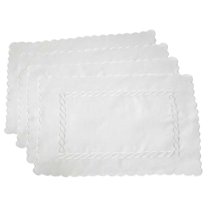 Braid Embroidered Table Mats (Set of 4)