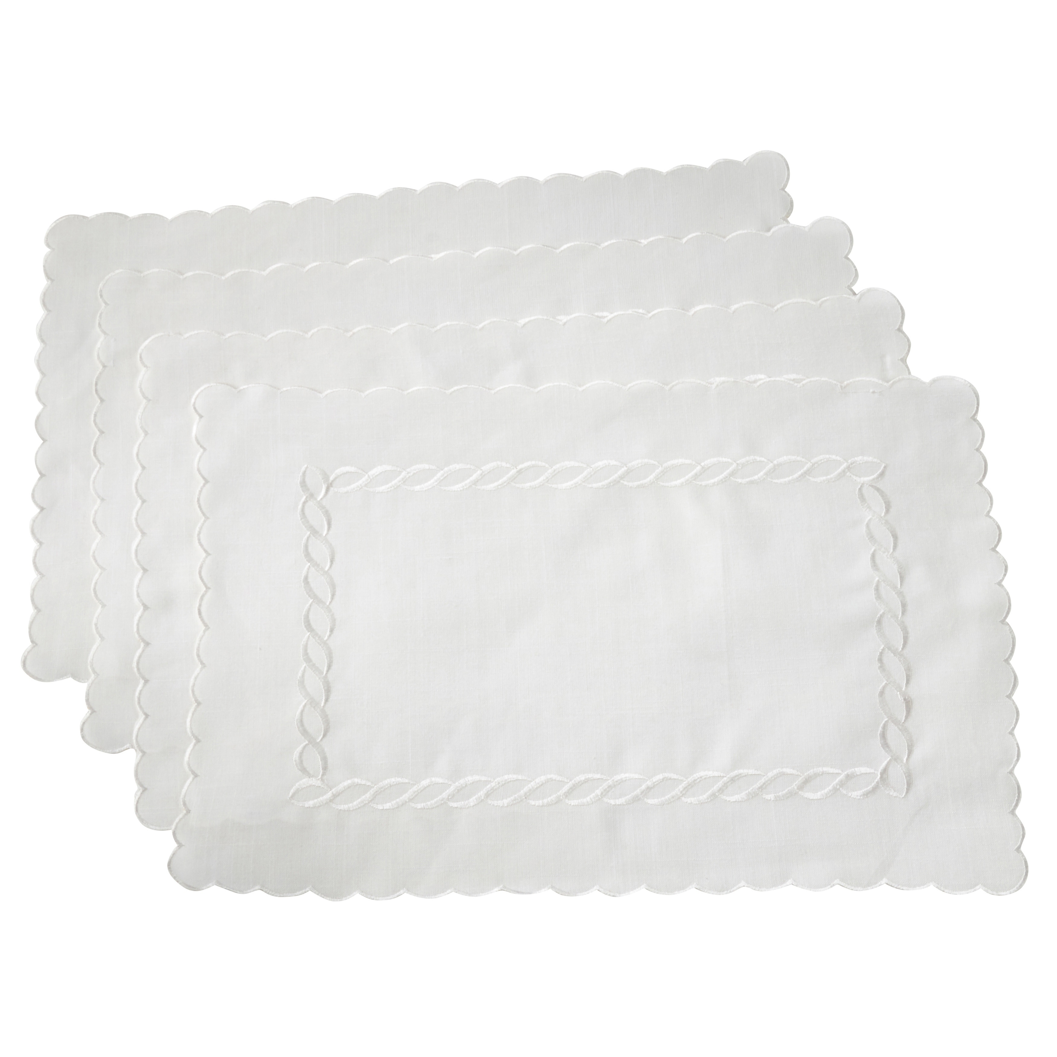 Braid Embroidered Table Mats (Set of 4)