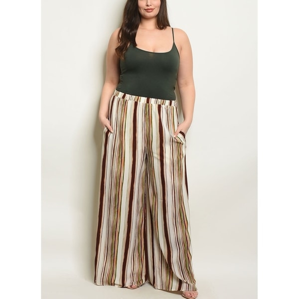 plus size striped palazzo pants