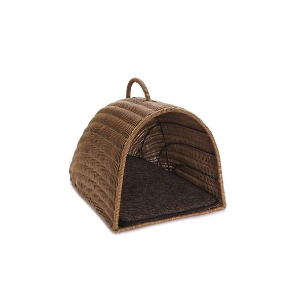 Shop Modern Indoor Outdoor Wicker Metal Frame Sleeping Basket Pet