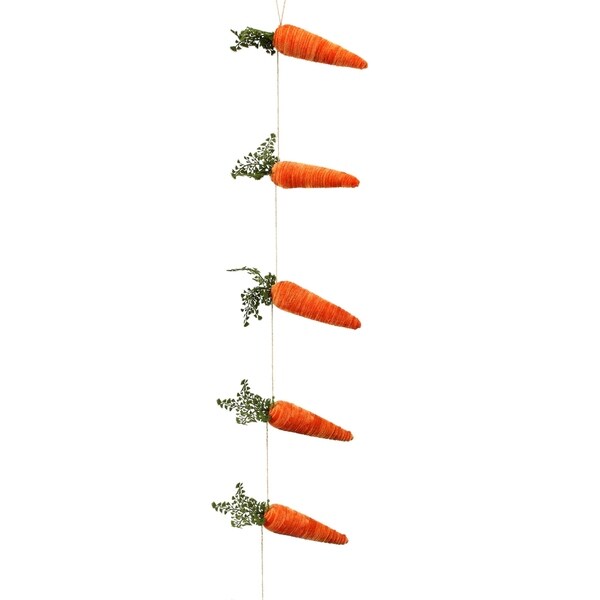 Shop Velvet Seven Carrot Garland with herb-like green tops on a Jute ...