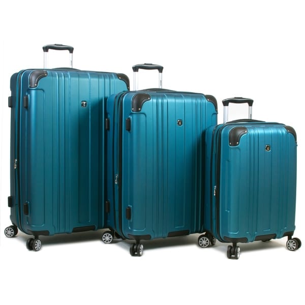Shop Dejuno Kingsley ABS Scratch Resistant 3-Piece Hardside Spinner Luggage Set - Free Shipping ...