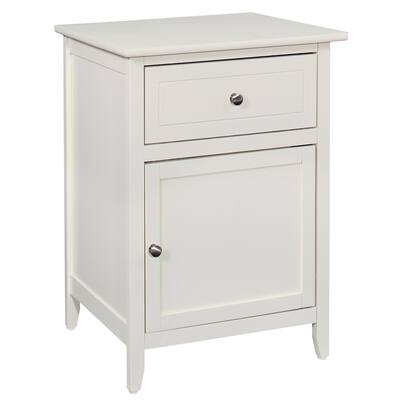 LYKE Home 1 Drawer /1 Door Beige Nightstand