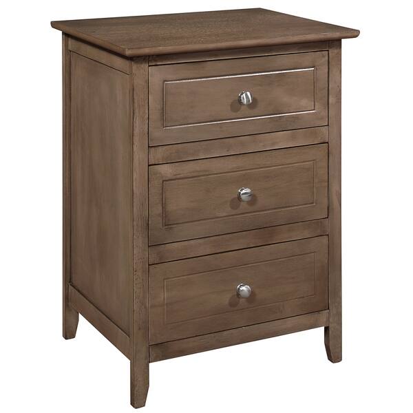 Shop Lyke Home Denez 3 Drawer Gray Nightstand Overstock 27551242