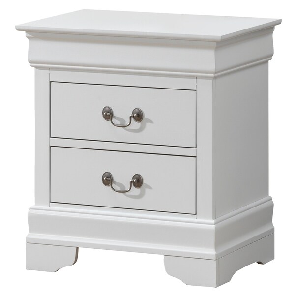 LYKE Home Lucas 2-drawer White Nightstand
