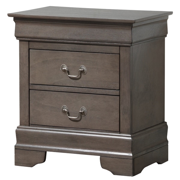 LYKE Home Lucas 2-drawer Gray Nightstand