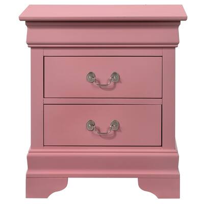 LYKE Home Lucas 2-drawer Pink Nightstand
