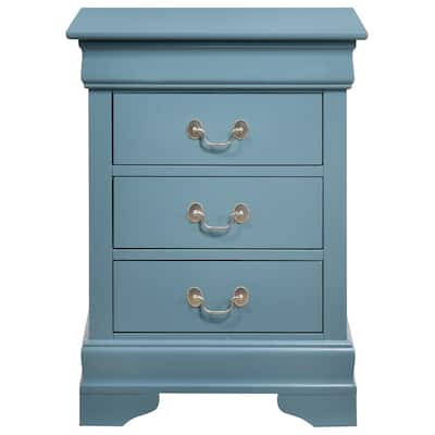 LYKE Home Lucas 3-drawer Blue Nightstand
