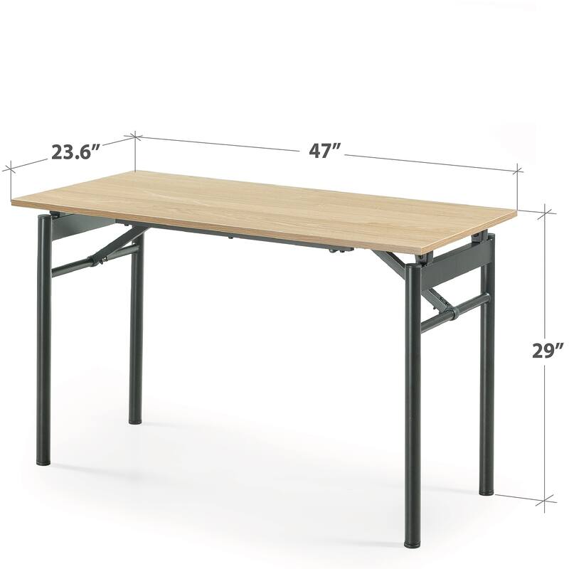 Porch & Den Aldergrove Natural and Black 47-inch Folding Desk Computer Workstation Table