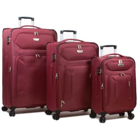 Dejuno Cirrus Lightweight Nylon 3-Piece Spinner Luggage Set