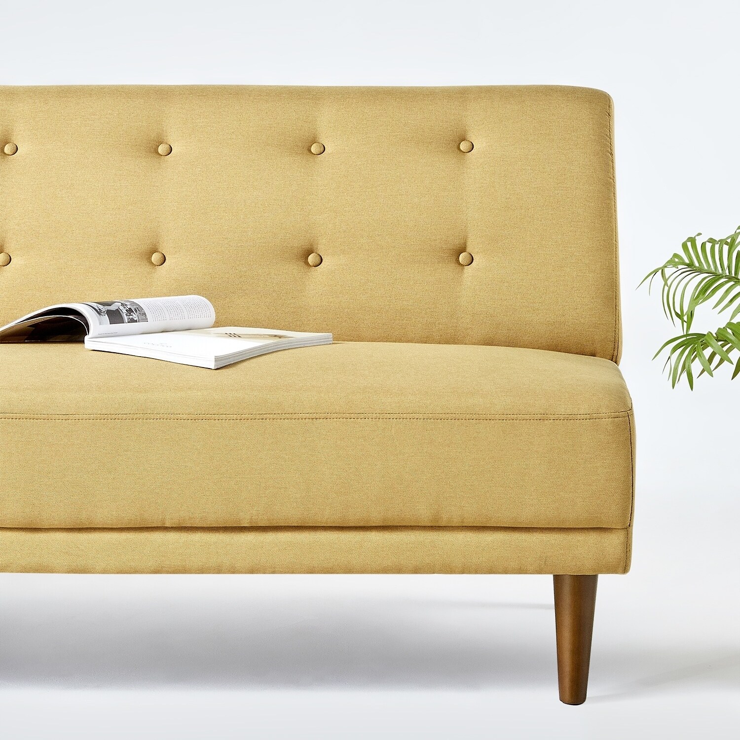 Shop Priage By Zinus Armless Loveseat Mustard Yellow Overstock 27551724