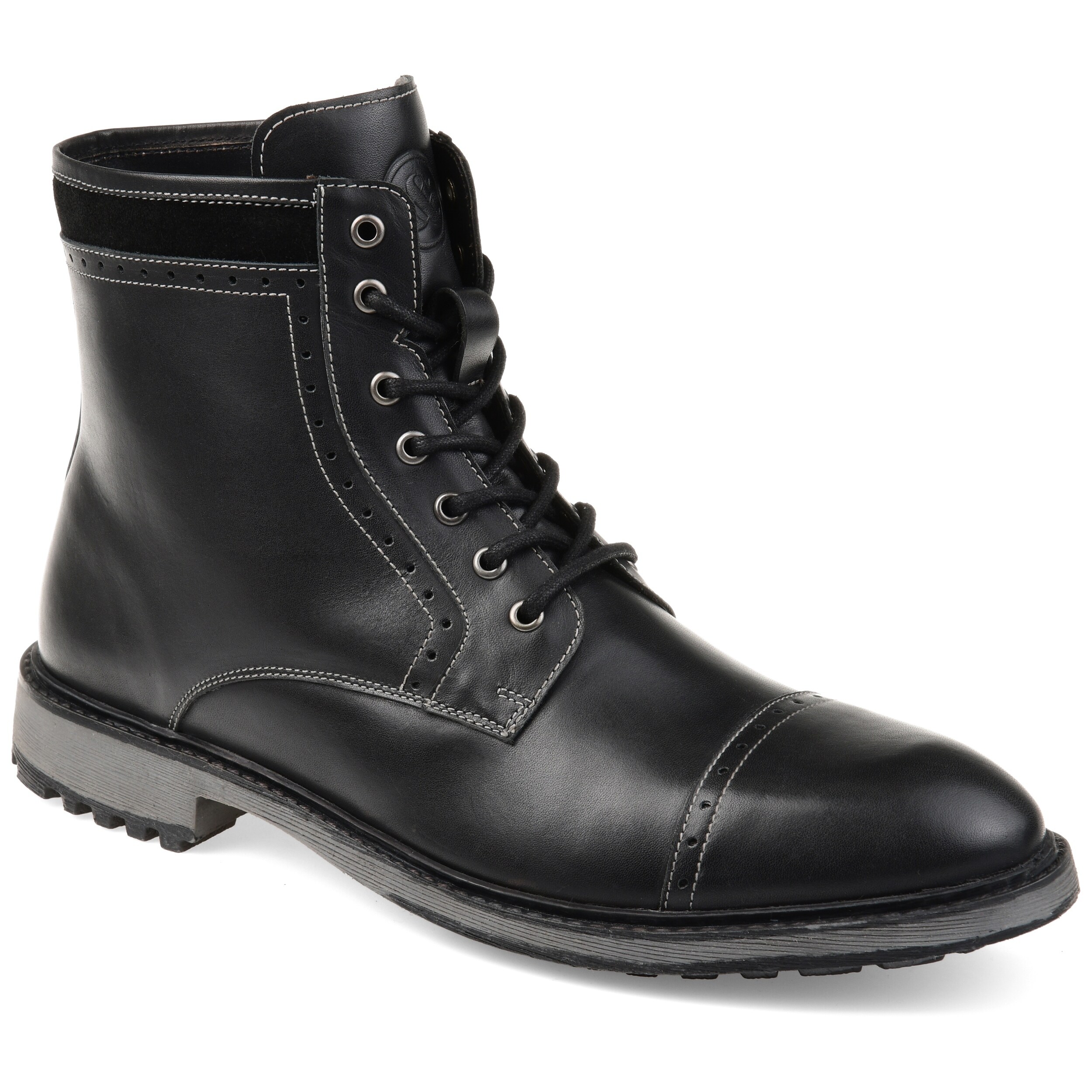black cap toe boots
