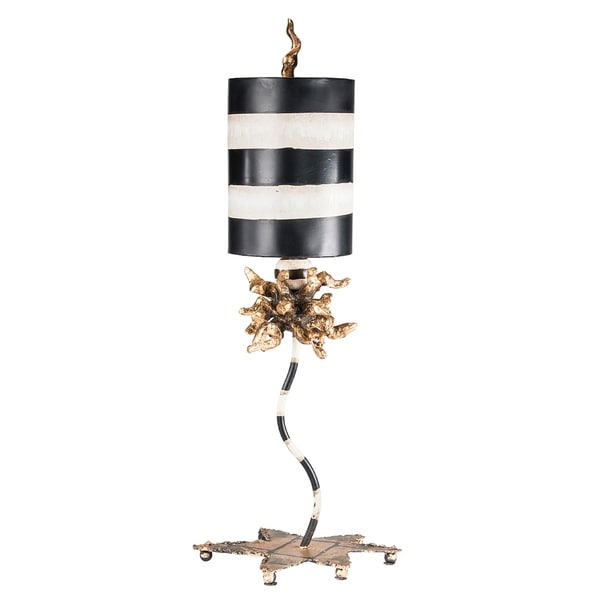 black and white striped lamp base
