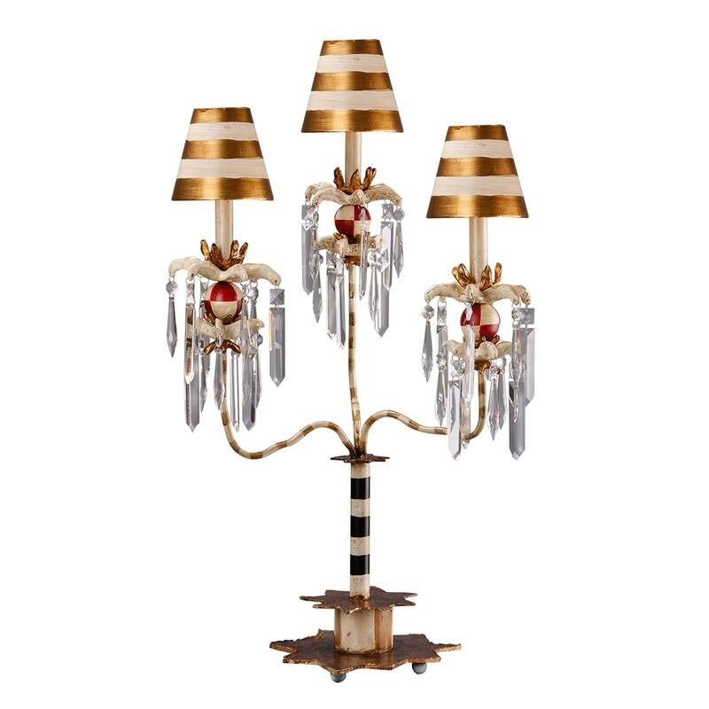Table Lamp 3 Shades with Stripes Whimsical design By Lucas McKearn