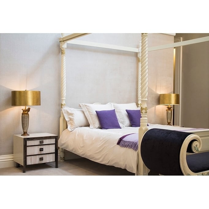 Gold Silver Bedroom Buffet Table Lamp by Lucas McKearn