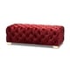 preview thumbnail 2 of 19, Gracewood Hollow Solanki Velvet Fabric Ottoman Bench Red