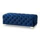 preview thumbnail 7 of 19, Gracewood Hollow Solanki Velvet Fabric Ottoman Bench Blue