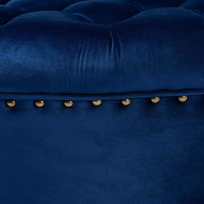 Contemporary Velvet Fabric Ottoman