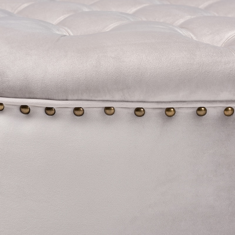 Contemporary Velvet Fabric Ottoman