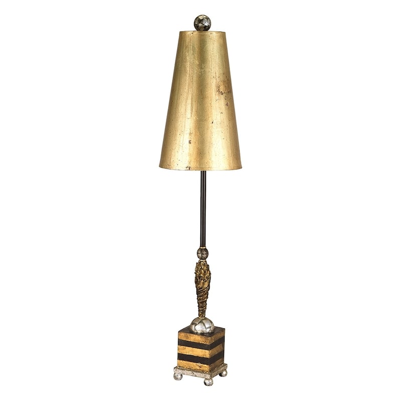 Noma Luxe Black and Gold Striped Buffet Table Lamp By Lucas McKearn