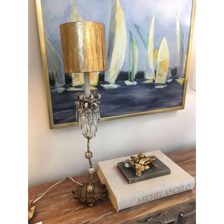 Gold and Crystal Buffet Accent Small Table Lamp Lucas McKearn