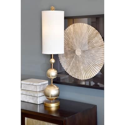 Marie Silver and Gold with Shade Buffet Table Lamp By Lucas McKearn
