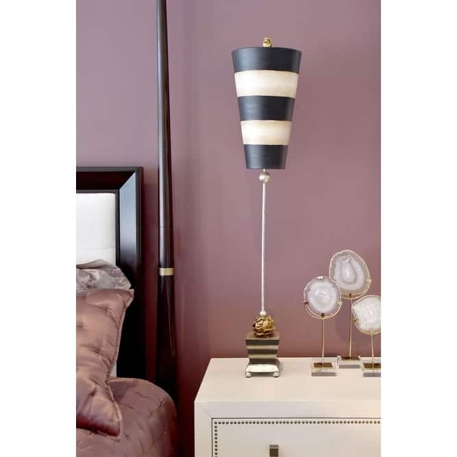 Black Gold Striped Buffet Table Lamp Lucas McKearn