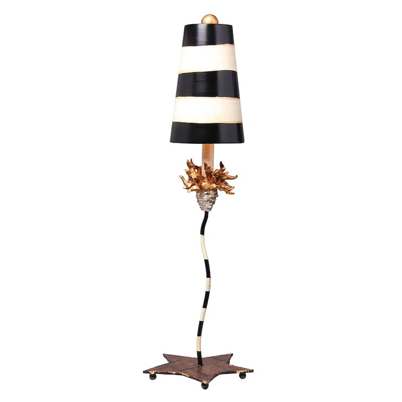 Whimsical Buffet Table Lamp By Lucas McKearn with neutral Stripes