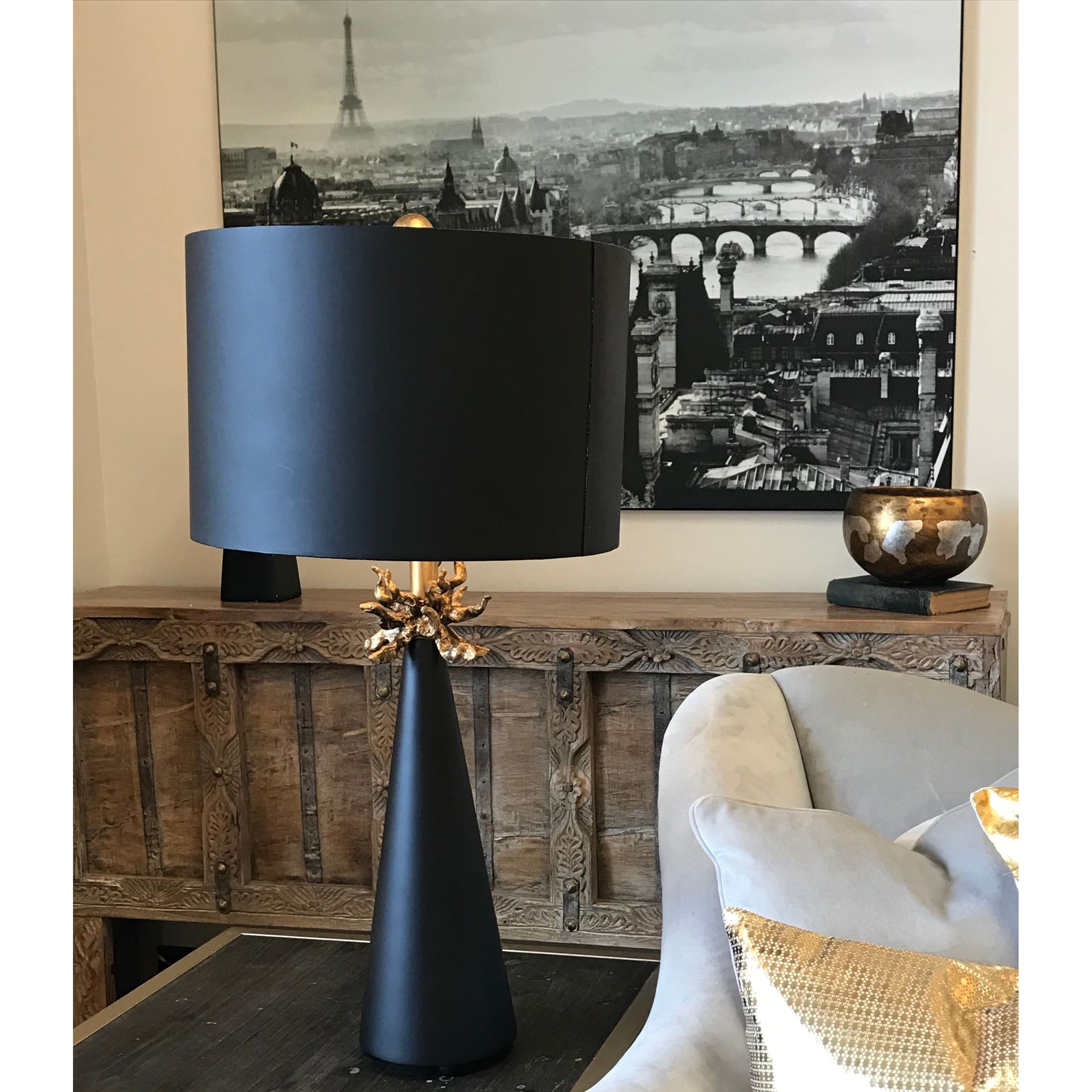 black and gold buffet lamps