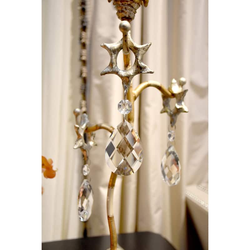 Lucas McKearn Gold and Crystal Buffet Table Lamp