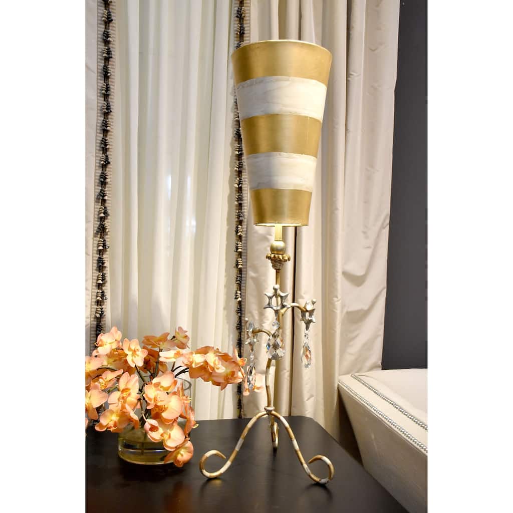 Lucas McKearn Gold and Crystal Buffet Table Lamp