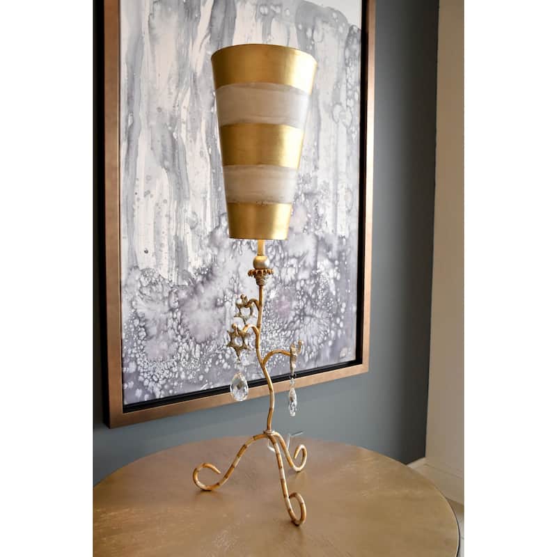 Lucas McKearn Gold and Crystal Buffet Table Lamp