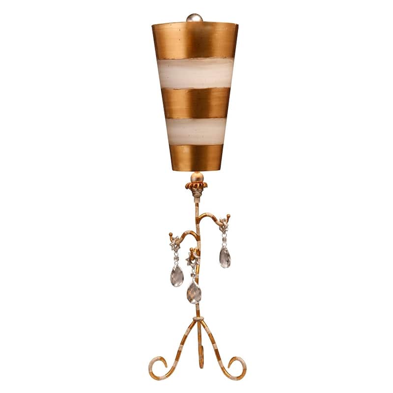 Lucas McKearn Gold and Crystal Buffet Table Lamp