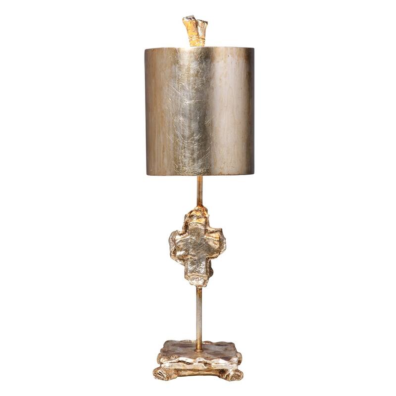 Cross Silver Table Lamp By Lucas McKearn Finished in Distressed Silver