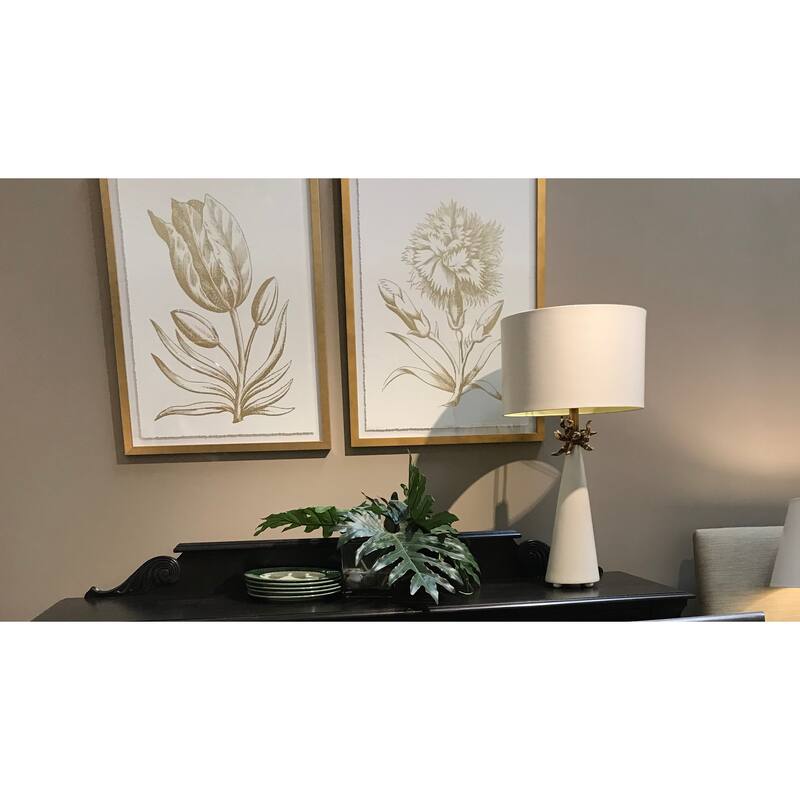 Neo White and Gold Buffet Table Lamp By Lucas McKearn
