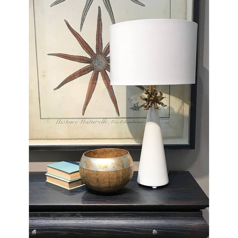 Neo White and Gold Buffet Table Lamp By Lucas McKearn