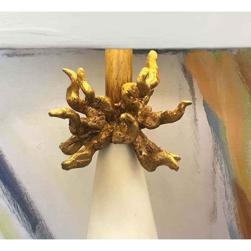 Neo White and Gold Buffet Table Lamp By Lucas McKearn