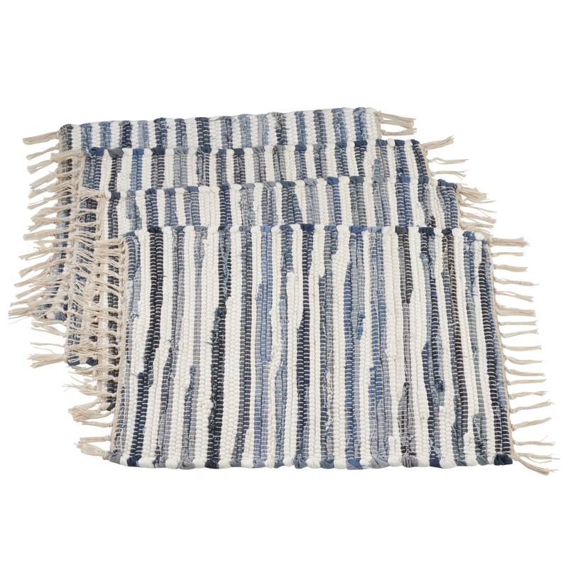Striped Denim Chindi Table Mats (Set of 4)