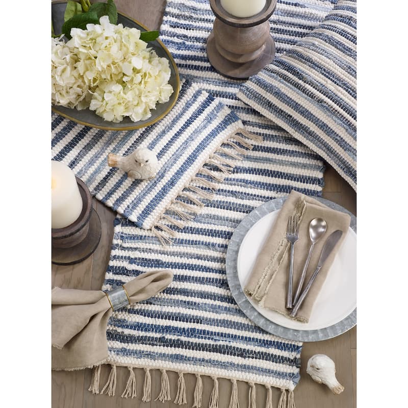 Striped Denim Chindi Table Mats (Set of 4)
