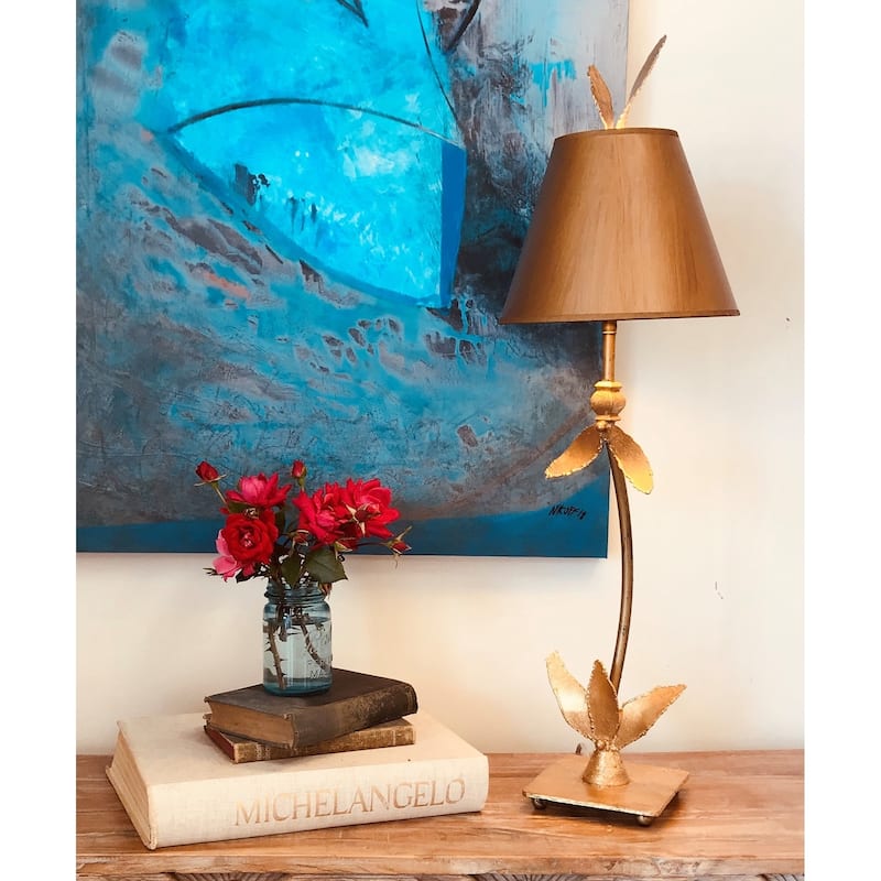 Red Bell Gold Buffet Table LAMP By Lucas McKEarn
