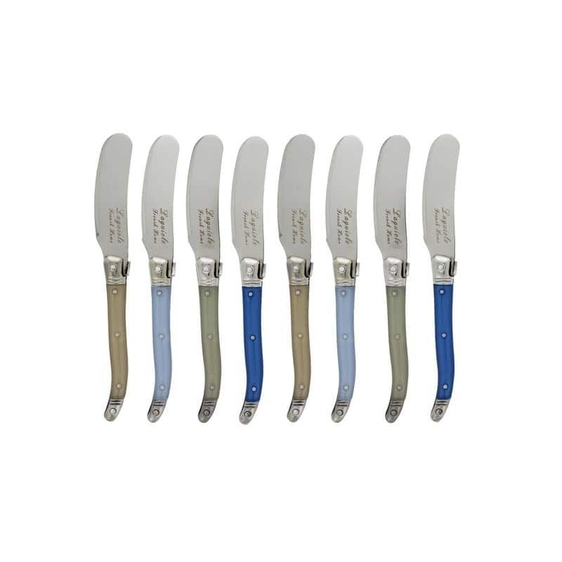 Set of 8, Blue and Cream French Home Laguiole Spreaders