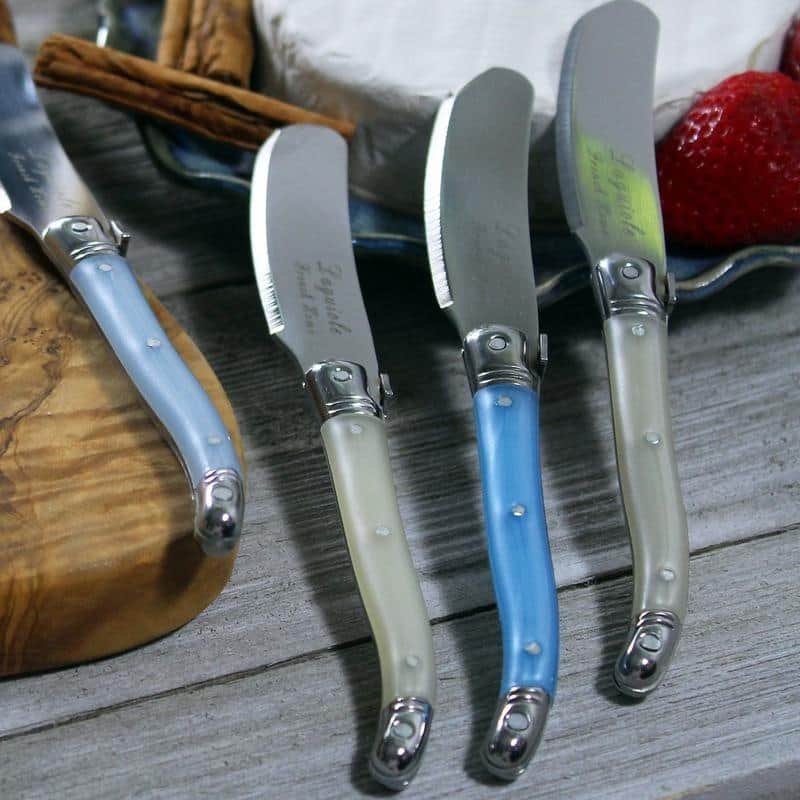 Set of 8, Blue and Cream French Home Laguiole Spreaders