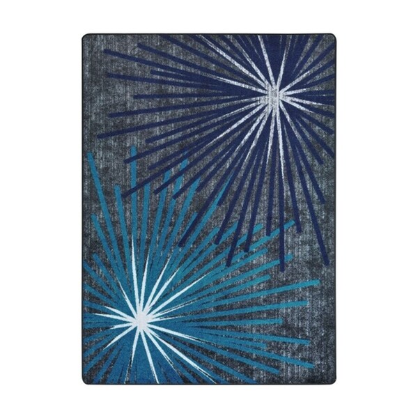Joy Carpets Sputnik Nylon Sapphire Rectangular Area Rug - 3'10" x 5'4" - 3'10" x 5'4"
