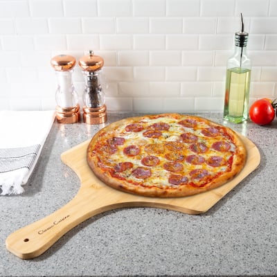 Pizza Peel- Eco-Friendly Bamboo Classic Paddle for Baking and Cooking- Party Serving Tray by Classic Cuisine