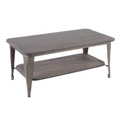 Carbon Loft Samira Wood and Metal Industrial Coffee Table - N/A