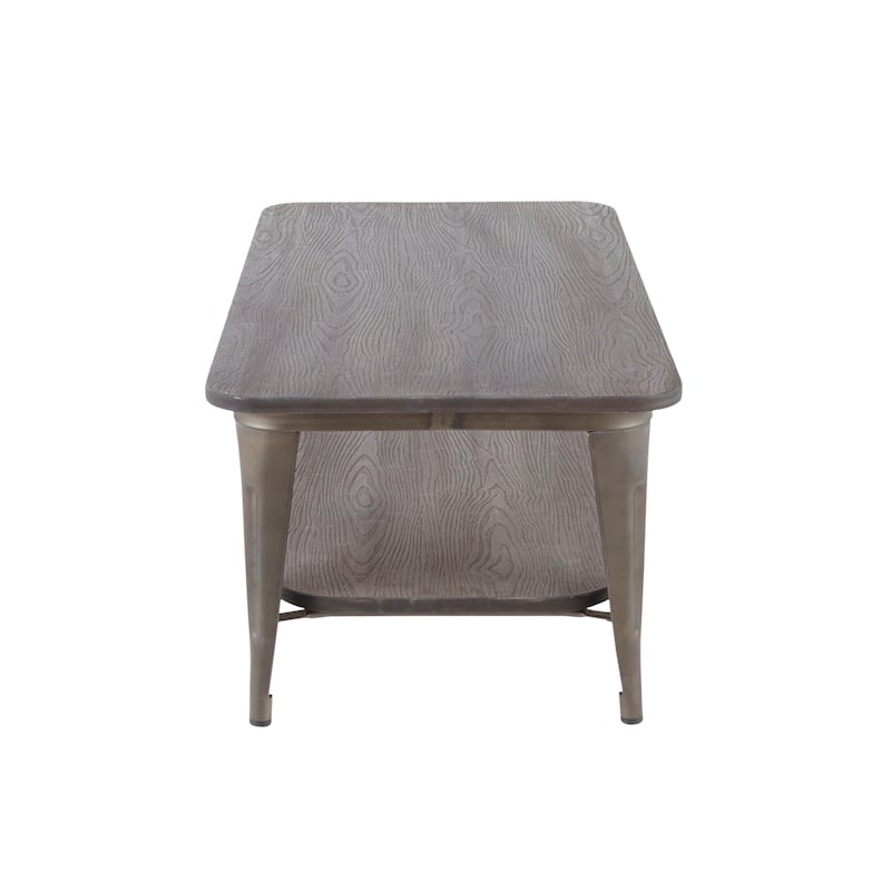 Carbon Loft Samira Wood and Metal Industrial Coffee Table - N/A