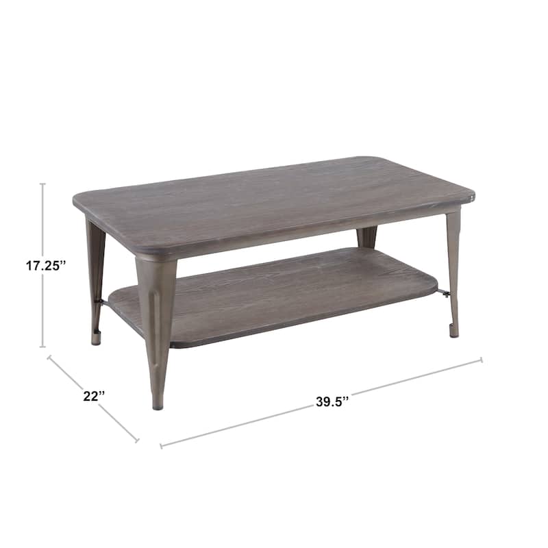 Carbon Loft Samira Wood and Metal Industrial Coffee Table - N/A