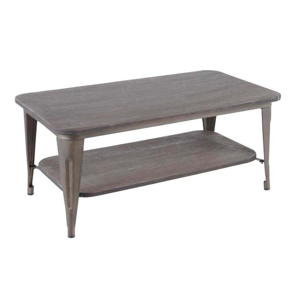 Carbon Loft Samira Wood and Metal Industrial Coffee Table