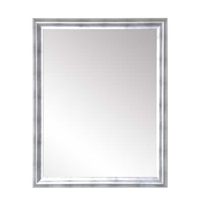 Modern Brushed Silver Accent Mirror
